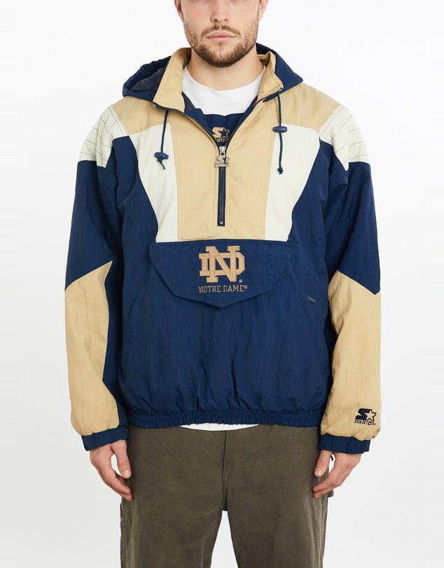Vintage by The Real Deal - Pre Loved - Vintage 90s Starter NCAA Notre Dame Fighting Irish Pullover Jacket