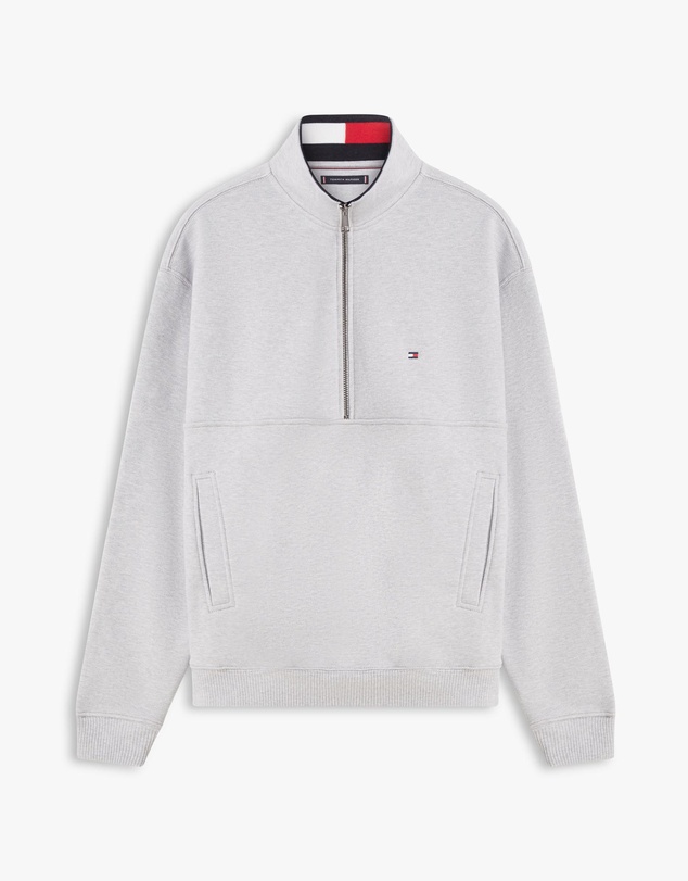 Tommy Hilfiger - Colour-Blocked Collar Terry Half-Zip Jumper