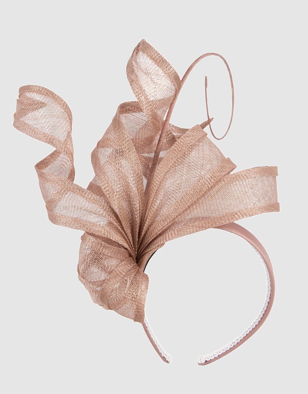 Max Alexander - Tall Taupe Sinamay Fascinator