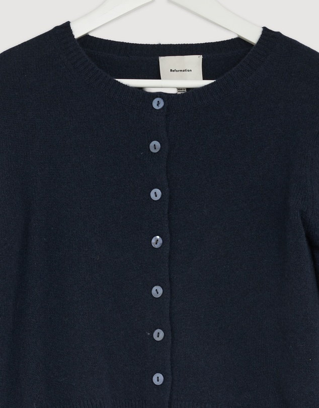Revibe - Repaired Reformation Clara Cashmere Crew Cardigan - AU 6