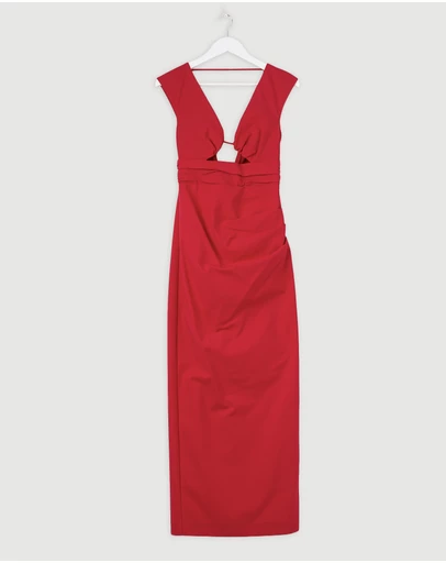 Revibe - Repaired Shona Joy Lani Plunged Cut Out Maxi Dress - ICONIC EXCLUSIVE - AU 6