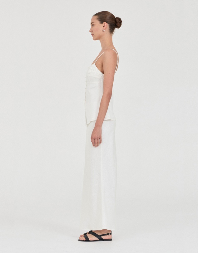 FRIEND of AUDREY - The Linen Buttoned Singlet Top