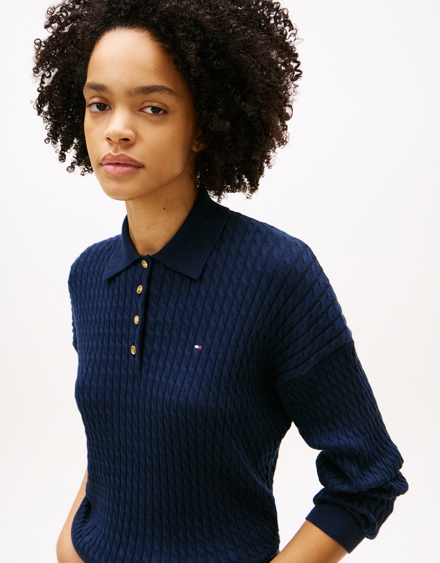 Tommy Hilfiger - Cable Knit Relaxed Polo Jumper