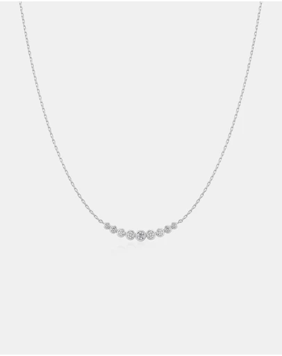 Ania Haie - Silver Graduated Bezel-Set Necklace