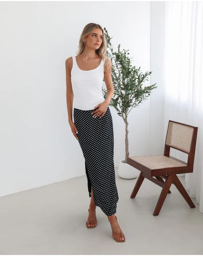Esther & Co - Jeannette Skirt - Black Spot