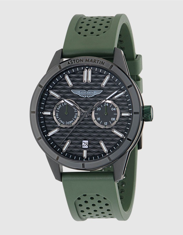 Aston Martin - HDL IP Black Bertelli Green Silicone Strap Watch
