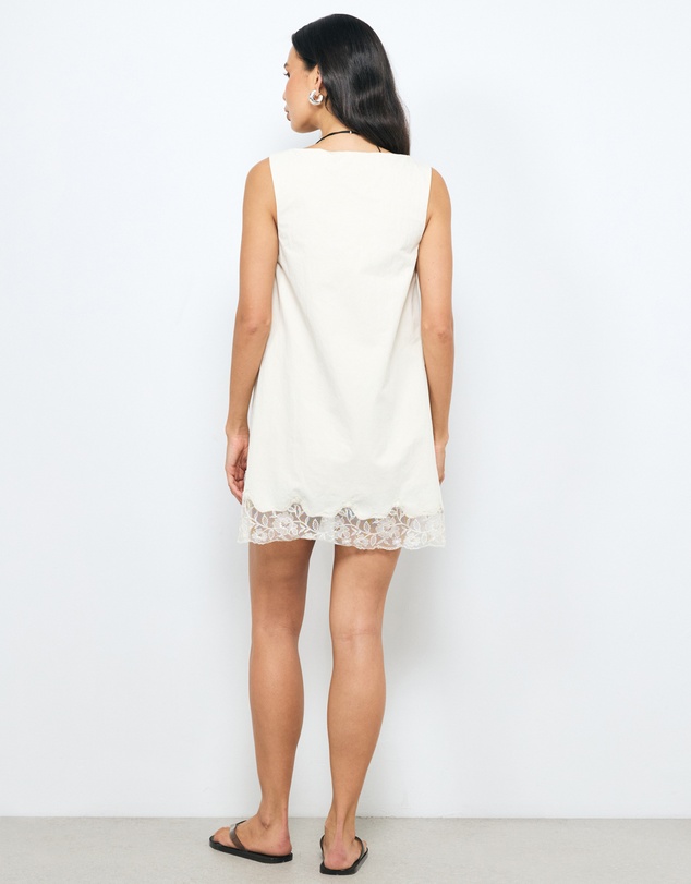 AERE - Alina Lace Trim Mini Dress