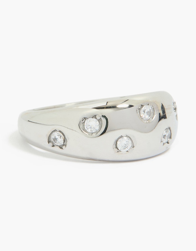 Lovisa - Waterproof Stainless Steel Spotty Diamante Band Ring