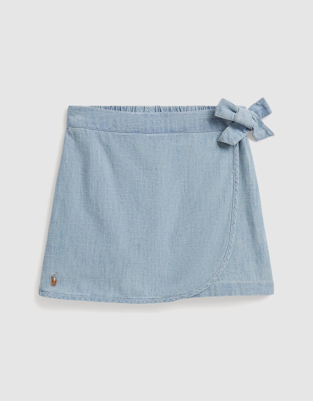 Polo Ralph Lauren - Indigo Chambray Faux-Wrap Skort - Babies-Kids