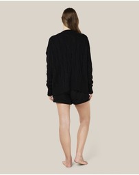 Papinelle - Cotton Cashmere Cable V-Neck Jumper