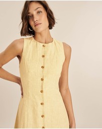 Revibe - Repaired AERE Violet Linen Button Down Midi Dress - AU 18