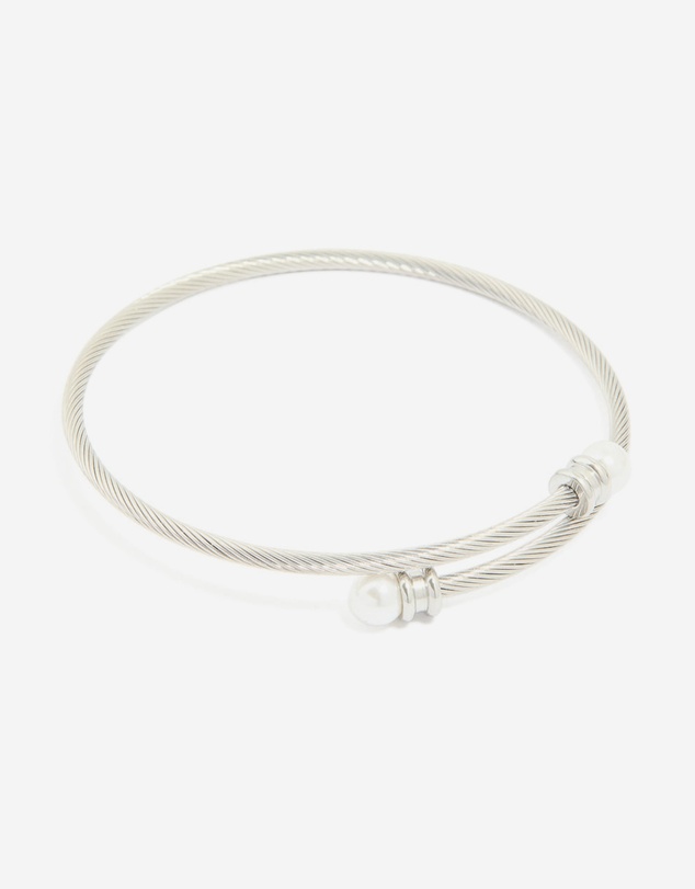Lovisa - Waterproof Stainless Steel Pearl Twisted Bangle