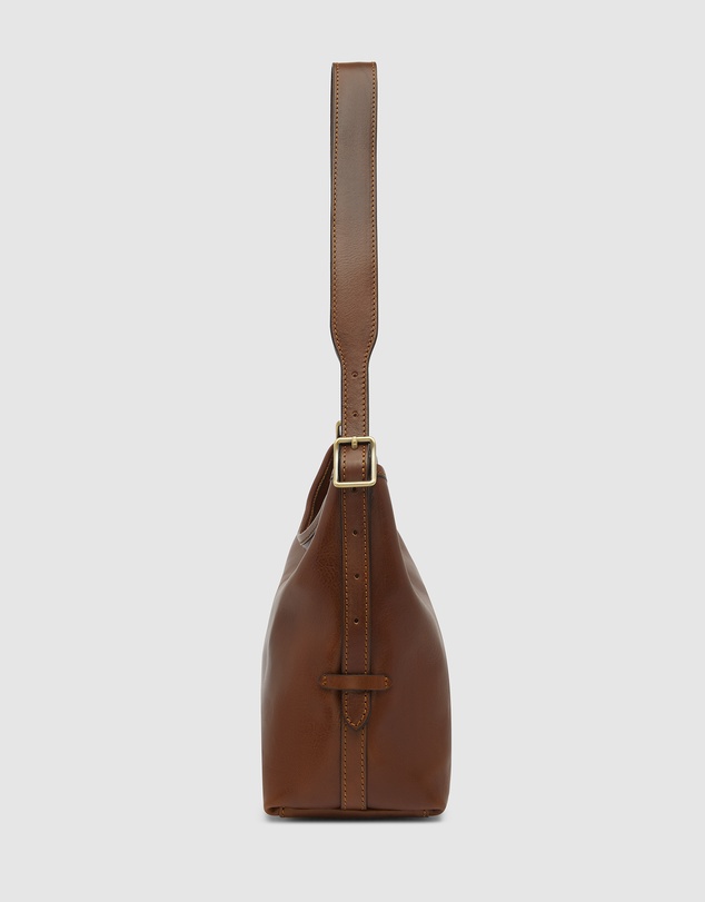 Republic of Florence - Sophia Matt Chocolate Leather Shoulder Bag