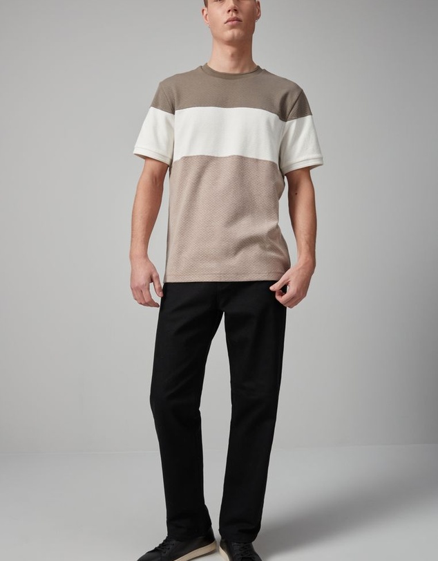 NEXT - Textured Colour Block T-Shirt