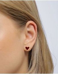 Elli Jewelry - Earrings Stud Heart 925 Sterling Silver Gold-Plated