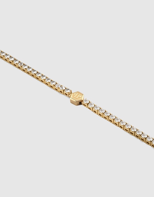 Philipp Plein - Plein Tennis Royal Gold-Tone Tennis Bracelet White Crystal