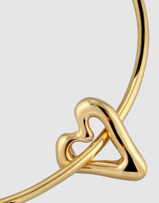 Elli Jewelry - Wavy Open Heart Bangle in Gold-Plated 925 Silver