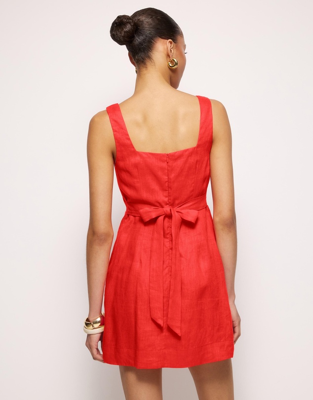 AERE - Kaili Linen Square Neck Mini Dress