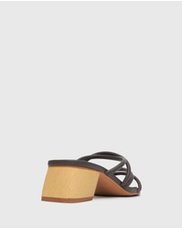 Betts - Hallie Low Wooden Block Heel Mules