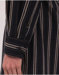Calli - Mira Midi Stripe Ruched Waist Shirt Dress