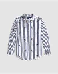 Polo Ralph Lauren - Polo Bear Striped Cotton Poplin Shirt - Kids
