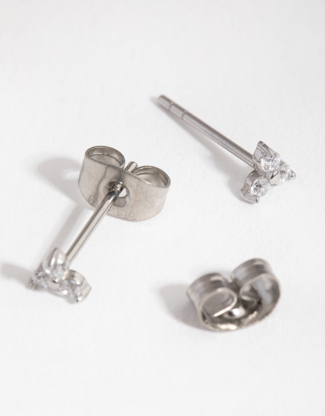 Lovisa - Surgical Steel Cubic Zirconia Cluster Stud Earrings