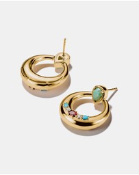 THOMAS SABO - THOMAS SABO Half-Hoop Earrings with Green, White & Red Stones