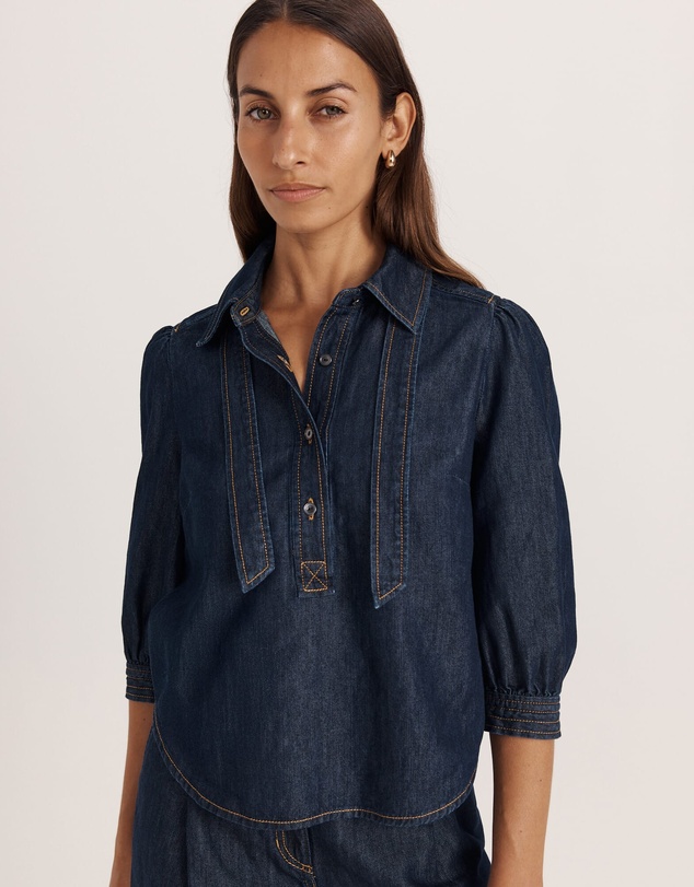 SABA - Bridie Puff Sleeve Denim Shirt