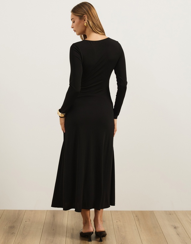 Atmos&Here - Lou Zip Long Sleeve Maxi Dress With Rouching