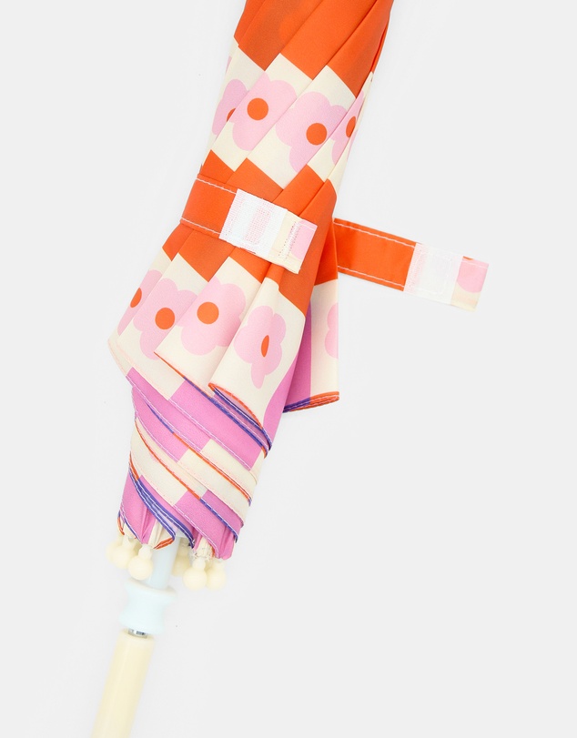 Morgan & Taylor - Flower Check Kids Umbrella in Blue, Pink and Peachy Orange