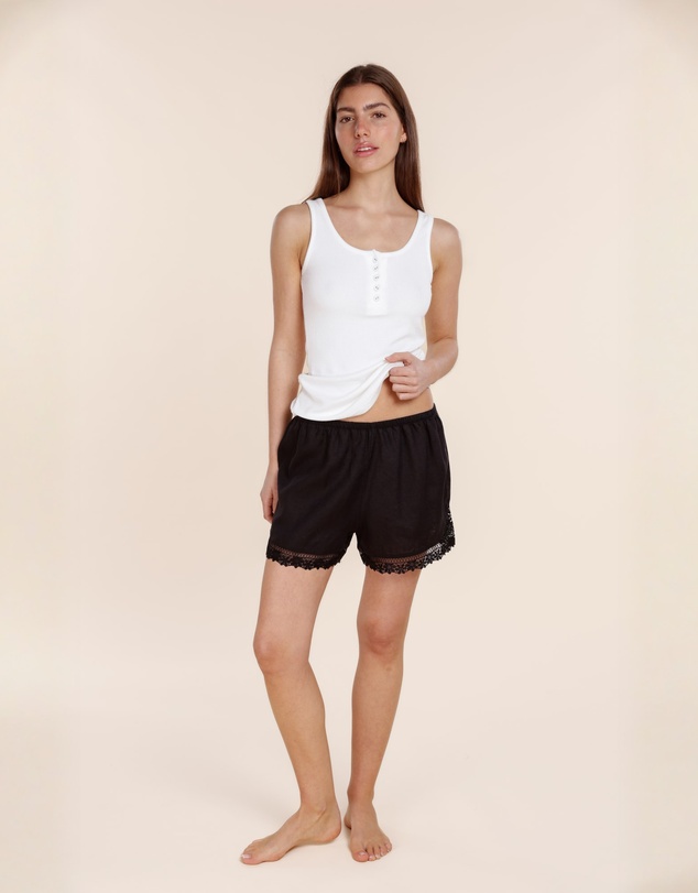 Gingerlilly - Valencia Linen Lace Shorts
