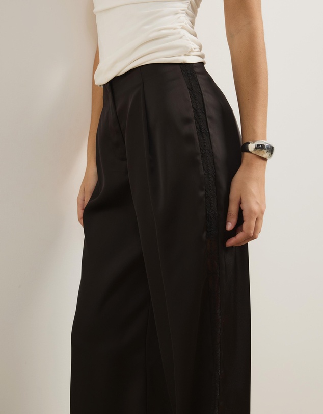 Atmos&Here - Ella Lace Detail Satin Trousers