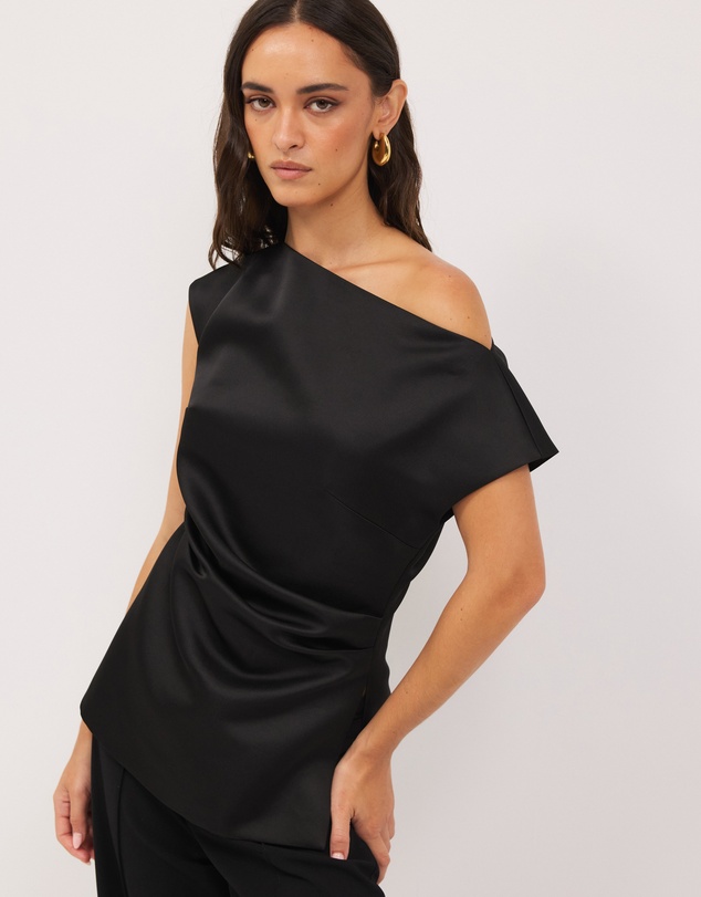 Calli - Marla Off-Shoulder Satin Top