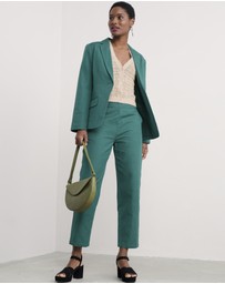 Seasalt - Seasalt Cornwall Green Westlin Straight Leg Suit Trousers