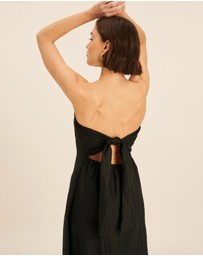 AERE - Florence Linen Strapless Maxi Dress