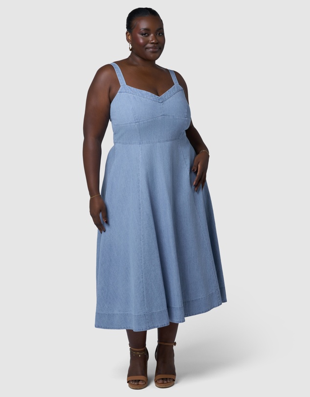 Indigo Tonic - Miki Denim Flared Midi Dress