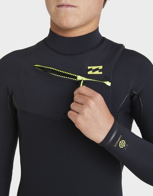 Billabong Kids - Boys 8 to 16 4/3mm Furnace Natural Chest Zip Steamer Wetsuit