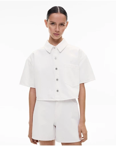 Witchery - Denim Crop Shirt