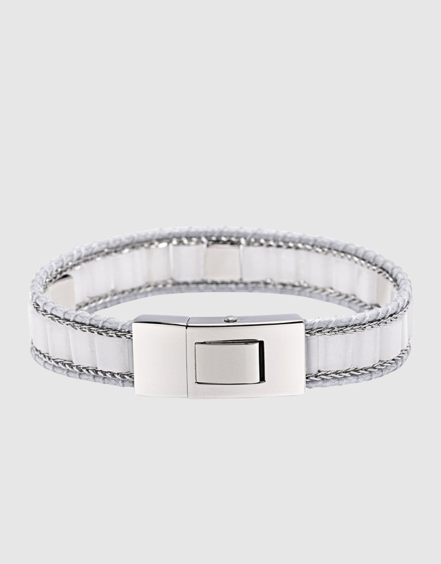 Nialaya Jewellery - White Jade Stud Bracelet