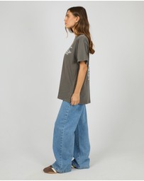 All About Eve - Cherry Pie Relaxed Tee Charcoal