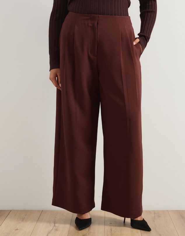 Atmos&Here Curvy - Jade High Rise Tailored Pants With Pleats