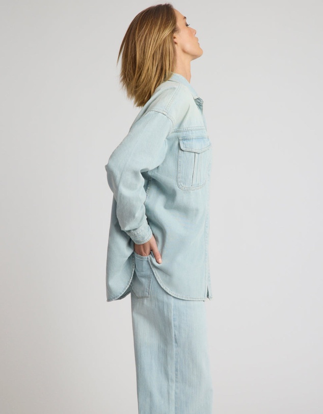 ONE TEASPOON - Daydream Oversized Denim Shirt - Sea Mist Blue