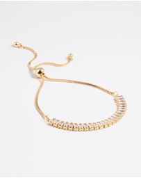 Lovisa - Gold Plated Cubic Zirconia Baguette Toggle Tennis Bracelet