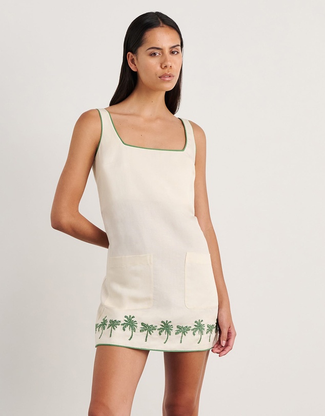 Jag - Palm Embroidered Mini Dress
