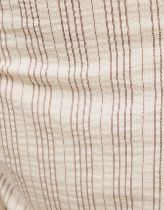 Atmos&Here - Sally Striped Cotton Ruched Side Tie Midi Skirt
