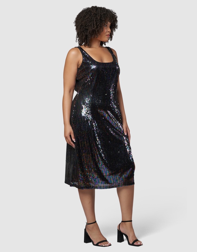 Pink Dusk by Curve Project - Desired Midi Sequin Dress