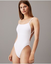 Calvin Klein - Archive Rib Open Back Swimsuit