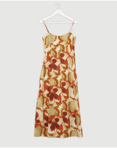 Revibe - Repaired Lover Tacita Linen Midi Dress - AU 8