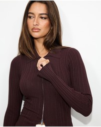 Dazie - Maisie Zip Through Cardigan