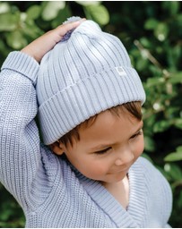 Kynd Baby - Organic Chunky Rib Knit Beanie in Sky Blue
